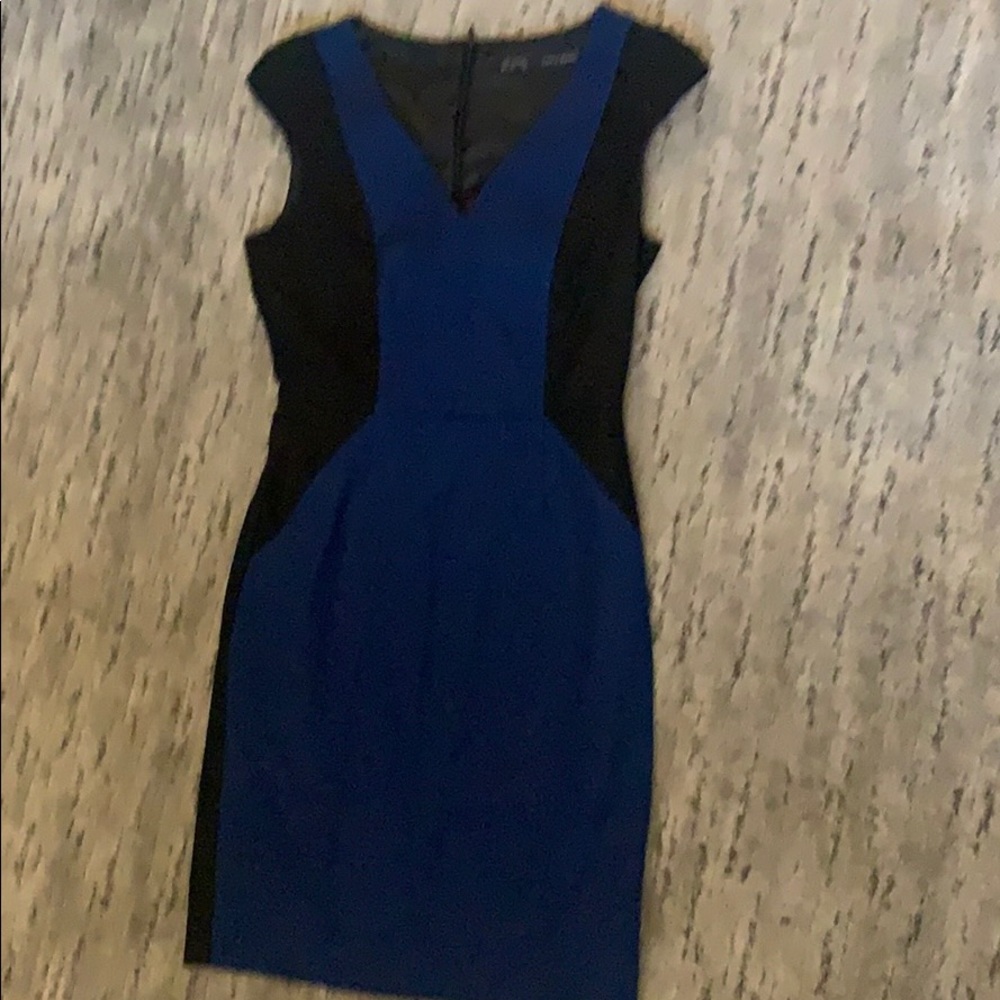 Zara black and blue sheath dress